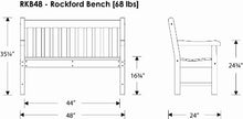 POLYWOOD Rockford 48-Inch Outdoor Bench, Green - Modern HDPE Patio Garden Bench for Front Porch, Deck, Entryway - Durable Plastic Wood Alternative Seating