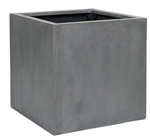 Pottery Pots Block XL Fiberstone Square Planter Gray 24 Inch