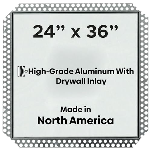 Best 24" x 36" Drywall Inlay Access Panel - Flush Aluminum Access Door with 5/8" Drywall Insert, Mud-in Flange, Welded Frame, Removable Hatch, Touch Latches, BA-IVHDF