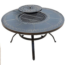 Outdoor Charcoal Grilled mesh cast Aluminum Round fire Pit Table Multifunctional anticorrosive one Table Dual Purpose Barbecue fire Pit
