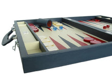 Zaza & Sacci 23-Inch Leather Backgammon Set Large Blue