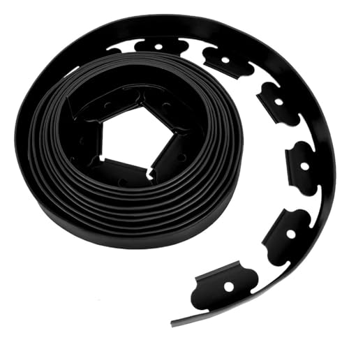 10M Garden Edging Borders with 30Pcs Stakes Flexible Lawn Kit Landscape Border for Flower Beds and(Black)