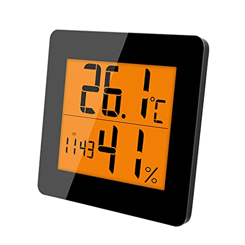 HUSHHAAMPP Wall Clock, Digital Thermometer Hygrometer Electronic LCD Temperature Humidity Meter Weather Station Indoor Outdoor Clock