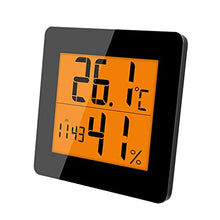 HUSHHAAMPP Wall Clock, Digital Thermometer Hygrometer Electronic LCD Temperature Humidity Meter Weather Station Indoor Outdoor Clock