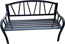ERoomQ Patio Bench Park Bench Outdoor Conversation Couch, Patio Benches Park GThe Terrace Benches, 2 Seater Outside Park Iron Bench Seat with Armrests