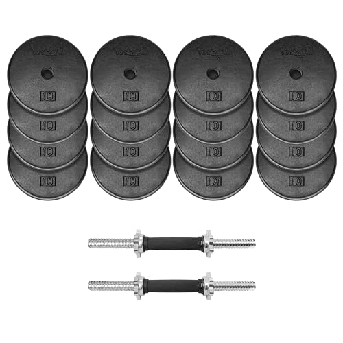 Yes4All Adjustable Dumbbell Set 160lbs Black + 16 In Dumbbell Handle