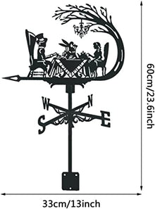 Weathervane Metal for roof Garden Yard Candlelight Dinner Weathervane Wind Vane Outdoor Sheds Iron Yard Roof Barns Decoration Yard Indicating Wind Direction Measuring Tool Mount Easy Use