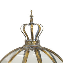 Zaer Ltd. Set of 3 Glass Dome Terrariums with Iron Stands Frosted Gold