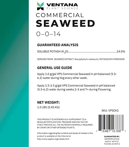 Ventana Plant Science VPS Kelp Fertilizer Seaweed Extract 44 lbs