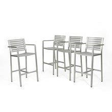 Christopher Knight Home Tammy Coral Outdoor Silver Rust-Proof Aluminum Barstools Set of 4 Silver