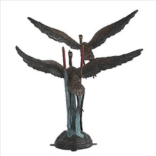 Design Toscano Flying Heron Pair in Reeds Cast Bronze Garden Statue Two Tone Bronze & Verdigris