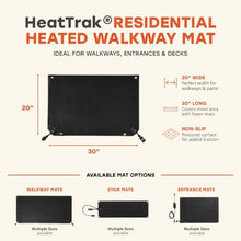 HeatTrak Heated Snow Melting Mat with Power Unit - Heated Outdoor Mats for Walkways - Electric Snow Melting Mats for Decks and Sidewalks - No-Slip Snow and Ice Melt Heated Sidewalk Mat (30” x 60")