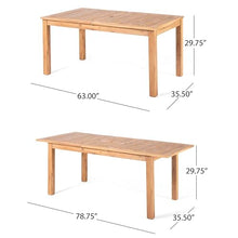 Merax Outdoor Acacia Wood Dining Set of 7, Patio 78.75" Large Expandable Dining Table with Umbrella Hole, 6 Dining Chairs with Wicker Back and Cushions for Deck, Yard, Porch,Cream+Teak