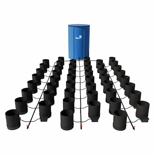 AutoPot 48 Pot GeoPot System with 3 Gallon Fabric Pots - Self-Watering, Gravity-Fed System (48Pot with 105 gal Flexi Tank) Indoor, Black