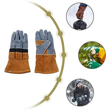 KMHJFXX Outdoor Camping Flame-Retardant Insulated Cowhide Barbecue Protective Gloves BBQ Tool Gloves Accessories(E)
