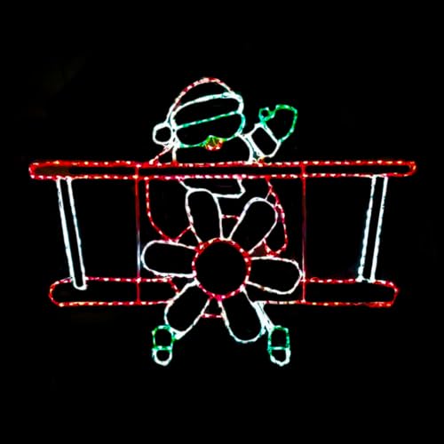 Front Facing Santa Plane Animated LED Display