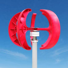 Vertical 5 Blades Maglev 12v 24v Wind Turbine Generator Portable Home Hybrids Streetlight 3000W Wind Energy Electricity Mini Wind Power Generator for Home Use,Red-24V