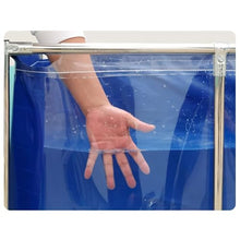 Aquarium Pool Pond with Transparent Clear Viewing Panel and Drain Valve, PVC Canvas Fish Pond with Steel Frame, Large Collapsible Outdoors Tarpaulin, for Fish and Shrimp Breeding(Blue,1x1x0.7m)