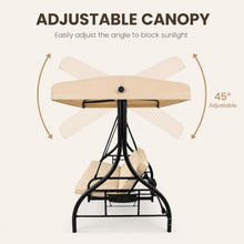 DobleePy Outdoor Porch Swing with Stand and Canopy, 3 Seats Outdoor Swings