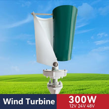 300W Vertical Axis Wind Turbine, 12V/24V/48V Portable Wind Power Generator