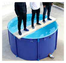 24 32 40in 4ft Deep Pool Above Ground with Frame & Drain Outlet, Easy Setup PVC Structure for Stable Water Holding, Backyard & Farm Use, Fish Pond for Backyard Koi(7.9x2.6ft-956 gal)
