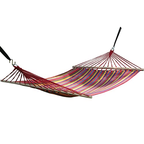 Portable Hammock,Canvas Hammock,Outdoor Hammock Color Striped Cotton Canvas Hammock Single Outdoor Leisure Swing Hammock