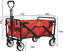 Outdoor Utility Wagon Garden Troey Carts Folding Garden Beach ping Camping Cart Foldable Wagon Troey (Color : Black Size : One Szie)