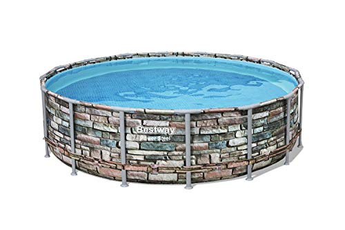 Bestway 56965E Power Steel 16' x 48" Set Above Ground Pool Stone