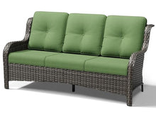 Joyside Outdoor Patio Couch, 3 Seater Outdoor Wicker Sofa with High Back, Deep Seating, Wide Armrest, Thickened Cushions, Patio Sofa for Deck, Porch Use
