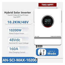 SFBBHF Solar Charge Controller 10.2KW 8200W 10200W Off Grid Dual MPPT Solar Inverter Hybrid 160A 230V Pure Sine Wave DC 48V(10.2KW with WF 48V)