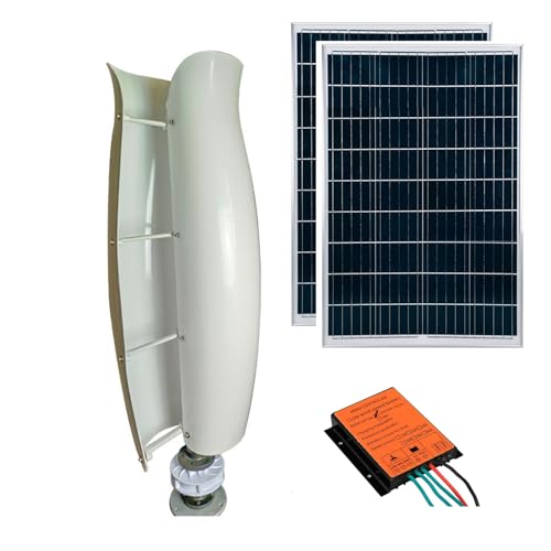OLONETO 5KW Tulip Type Wind Turbine 12v 24v 48v Vertical Axis Wind Turbine Set Breeze Start Wind and Solar Complementary Power Generation System (Color : White, Size : 12V)