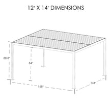 Kozyard Outdoor Louvered Pergola with Adjustable Roof White 12' x 14'