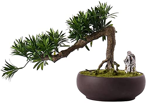 LSHAOBO Simulation Bonsai Tree Simulation Branches Realistic Green Leaves Creative Art Living Room Study Potted Ornaments