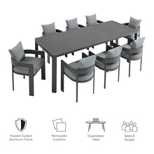 Modway Tahoe Aluminum 9-Piece Patio Dining Set in Gray Gray