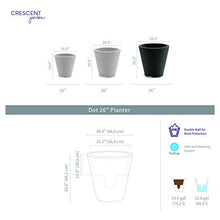 Crescent Garden Dot TruDrop Indoor/Outdoor Planter, Self-Watering Plant Pot, 26 Inches, (Caviar Black)