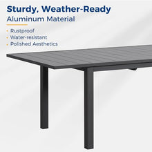 Wisteria Lane Extendable Aluminum Outdoor Dining Table, 68"-91.5" Adjustable Length Patio Dining Table for 6-10 People, All-Weather Oversized Dining Table with Adjustable Feet for Deck Garden Balcony