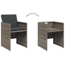 AMBERARD Patio Dining Set Set of 8 Gray PE Rattan 8-Seater Foldable Furniture Set
