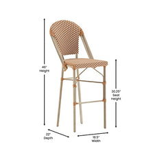 Flash Furniture 30 in Indoor/Outdoor Bar Stool, Natural/White, 2-Pack