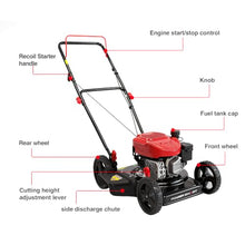 PowerSmart 18-Inch 144cc Push Gas Lawn Mower & 16-Inch 25.4cc String Trimmer/Edger with 10-Inch Brush Cutter for Grass Cutting