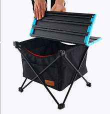 AFPSDLFJDLS Outdoor Foldable Table with Storage Bag Aluminum Picnic Folding Camping Desk with Waterproof Tableware Cloth