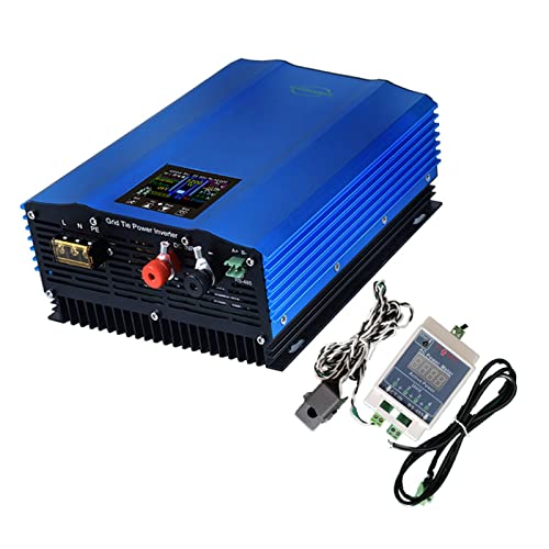 QQAMOGNNK 1200W Battery Discharge Grid Tie Inverter with Limiter,LCD Display Solar Panel Grid Tie Miscro Inverter (Color : 220-240v, Size : PV 55-90V Bat 48V)