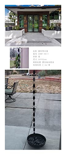 Rain Chains 8.5ft Aluminum Alloy Rain Chains For Downspouts, Rain Catcher Chain For Gutters For Heavy Rain, Rain Chain Petal Temple Drainage Chain Temple Decoration Functional and Decorative for Gutte