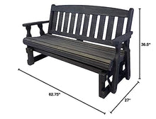 Amish OUTLET STORE Heavy Duty 800 Lb Mission Pressure Treated Porch Glider (5 Foot, Semi-Solid Black Stain)