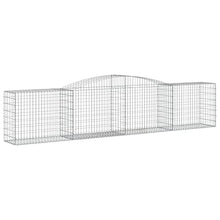 Arched Gabion Baskets 2 pcs 157.5"x19.7"x31.5"/39.4" Galvanized Iron White Black