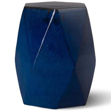 Emissary - Lg Brilliant Matrix Stool/TBL, Blue 18x22 H
