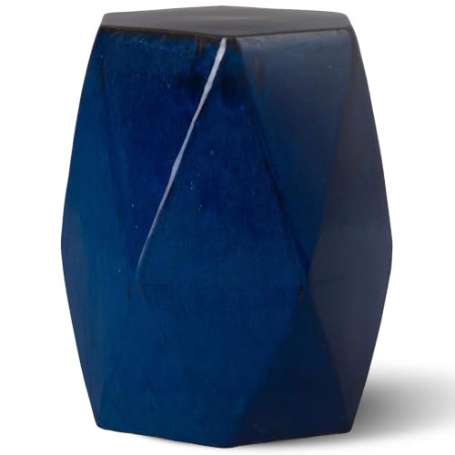 Emissary - Lg Brilliant Matrix Stool/TBL, Blue 18x22 H