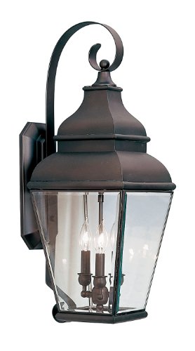 Livex Lighting 2593-07 Exeter 3-Light Wall Lantern, Bronze