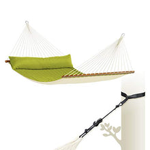 LA SIESTA® Alabama Quilted Hammock with Spreader Bar & TreeMount, Fabric Tree Hammock with Tree Straps for Beams Posts - Weatherproof Outdoor Hammock - 2 Person Double Hammock Bed - XL King, Avocado