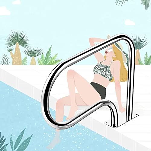 Swimming Pool Safety Hand Rail 30x22 inch Stainless Steel Swimming Pool Handrails, Pool Rail Pool Railing, Pool Handrails with Grip,3-Bend Pool Stair Rail
