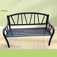 ERoomQ Patio Bench Park Bench Outdoor Conversation Couch, Patio Benches Park GThe Terrace Benches, 2 Seater Outside Park Iron Bench Seat with Armrests
